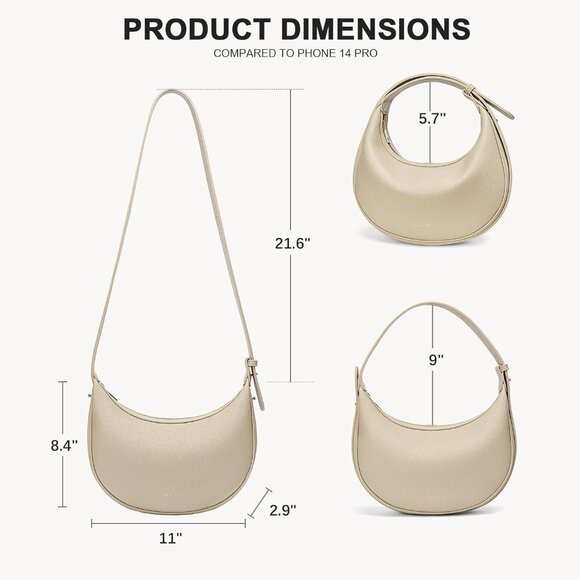 Women Trendy Crossbody Hobo Purse Vegan Leather Clutch Handbag For Women - Picture 3 of 7